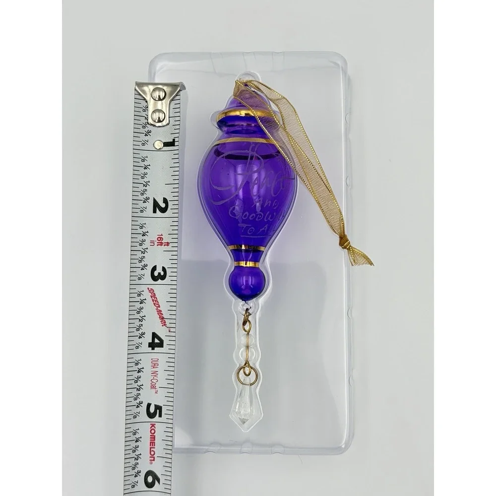 Hallmark Keepsake Ornament Perfect Harmony Etched Glass Purple Gold 2002 Vintage